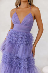 Twinkle Season Glitter Maxi Dress Dusty Violet