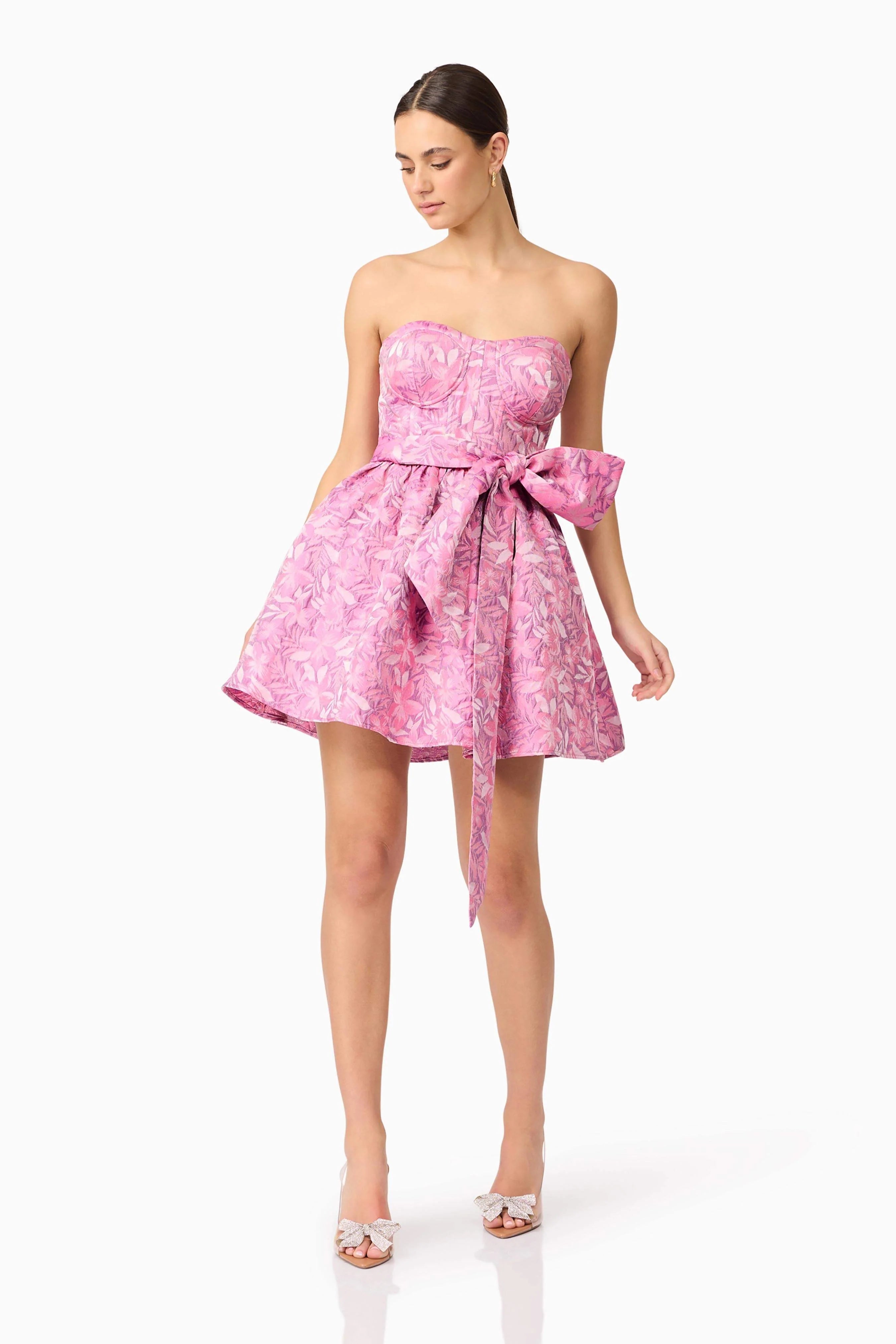 Nadeen A-Line Mini Dress in Pink